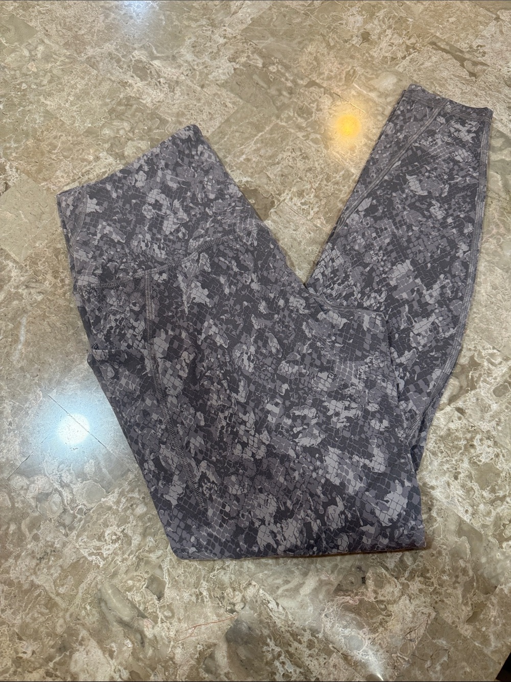 lululemon athletica Gray Printed High-Rise Leggings